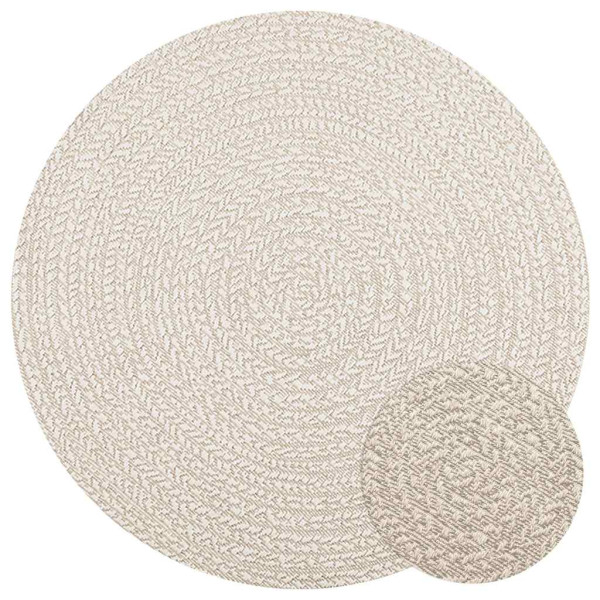 Alfombra ZIZUR aspecto yute interior/exterior crema Ø 120 cm Alfombra ZIZUR aspecto yute interior/exterior crema Ø 120 cm D