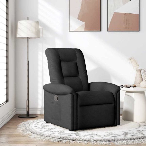 Sillón reclinable de tela negro Sillón reclinable de tela negro D
