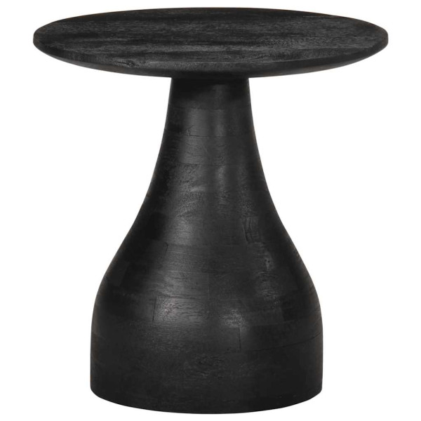 Mesa auxiliar madera maciza de mango negra Ø40x40 cm D