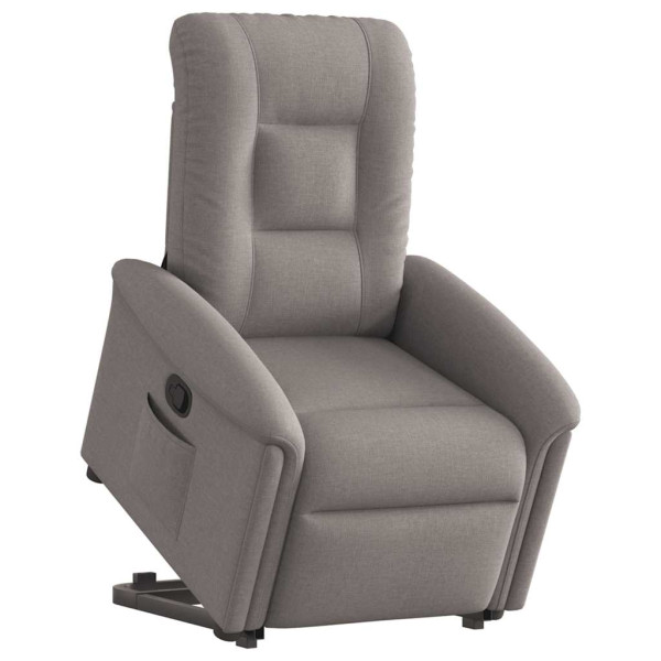 Sillón reclinable elevable tela gris taupe D