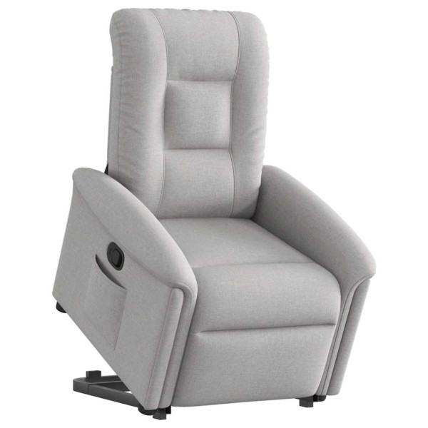 Sillón reclinable elevable de tela gris nube D