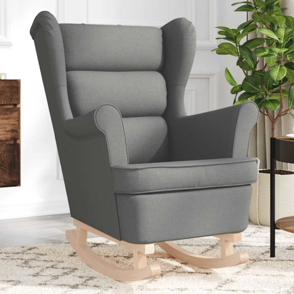 Silla mecedora de tela gris oscuro 74x90x102 cm Silla mecedora de tela gris oscuro 74x90x102 cm D
