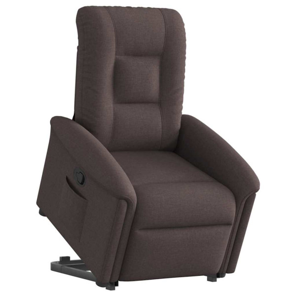 Sillón reclinable elevable tela marrón oscuro D