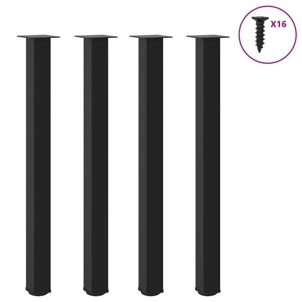 Patas para mesa de centro 4 uds acero negro 110-112 cm Patas para mesa de centro 4 uds acero negro 110-112 cm D