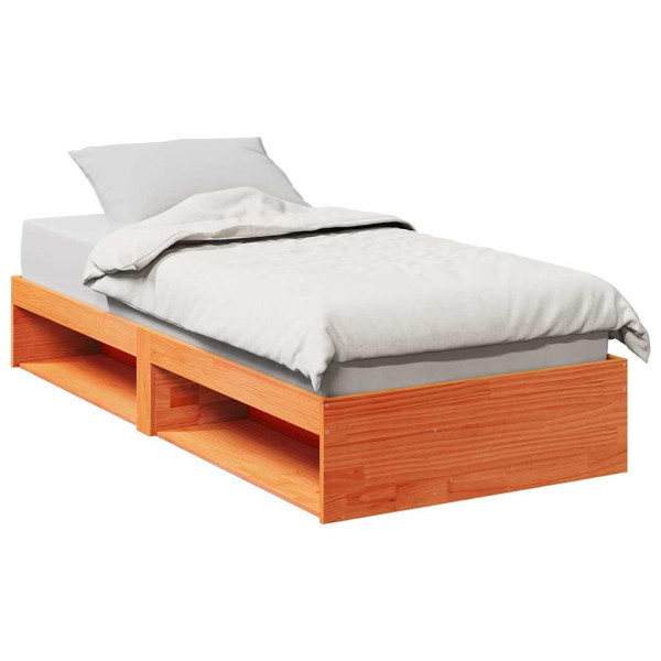 Sofá cama sin colchón madera maciza pino marrón cera 90x200 cm Sofá cama sin colchón madera maciza pino marrón cera 90x200 cm D