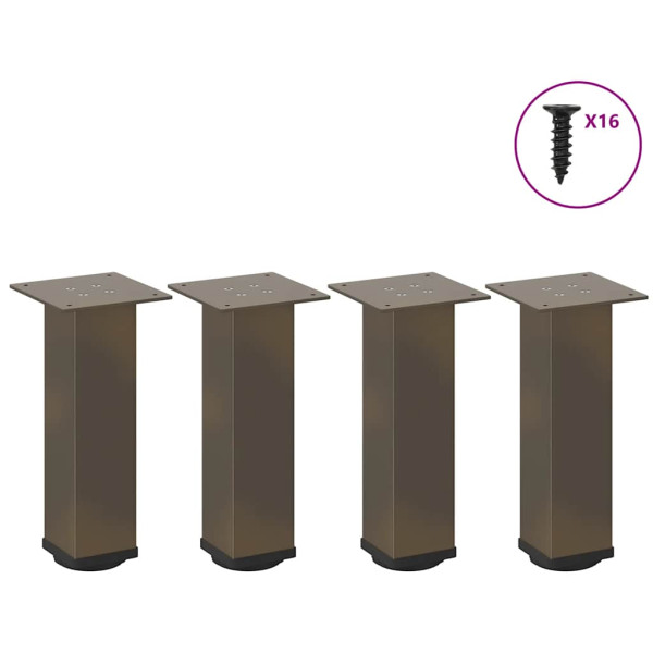Patas para mesa de centro 4 uds acero acero natural 42-44 cm Patas para mesa de centro 4 uds acero acero natural 42-44 cm D