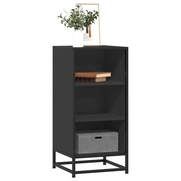 Aparador de madera de ingeniería y metal negro 35.5x35x76 cm D