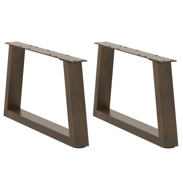 Patas para mesa de comedor en forma de V 2 uds acero natural Patas para mesa de comedor en forma de V 2 uds acero natural D