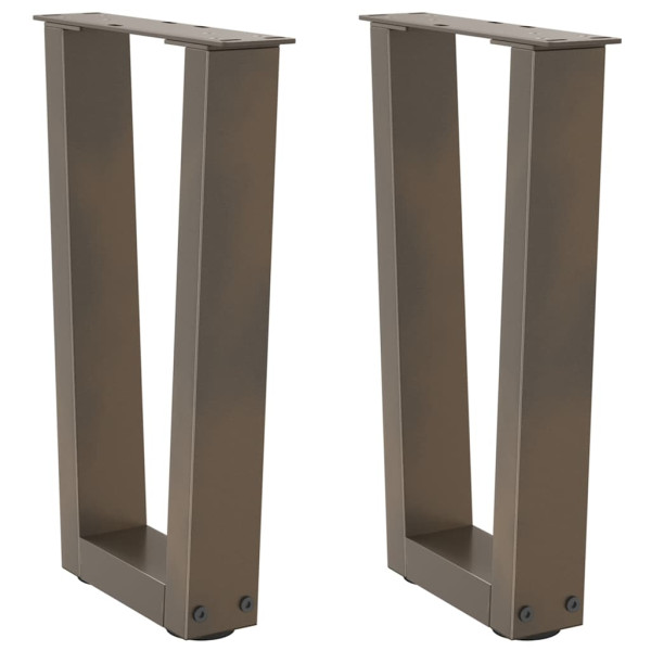 Patas para mesa de comedor forma de V 2 uds acero natural acero Patas para mesa de comedor forma de V 2 uds acero natural acero D