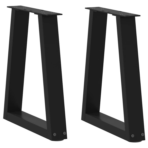 Patas para mesa de comedor en forma de V 2 uds acero negro Patas para mesa de comedor en forma de V 2 uds acero negro D