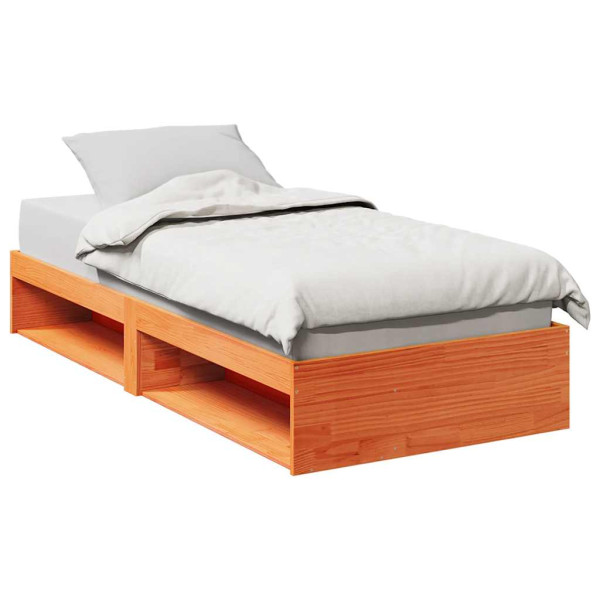 Diván sin colchón marrón cera 75x190 cm madera maciza de pino Diván sin colchón marrón cera 75x190 cm madera maciza de pino D