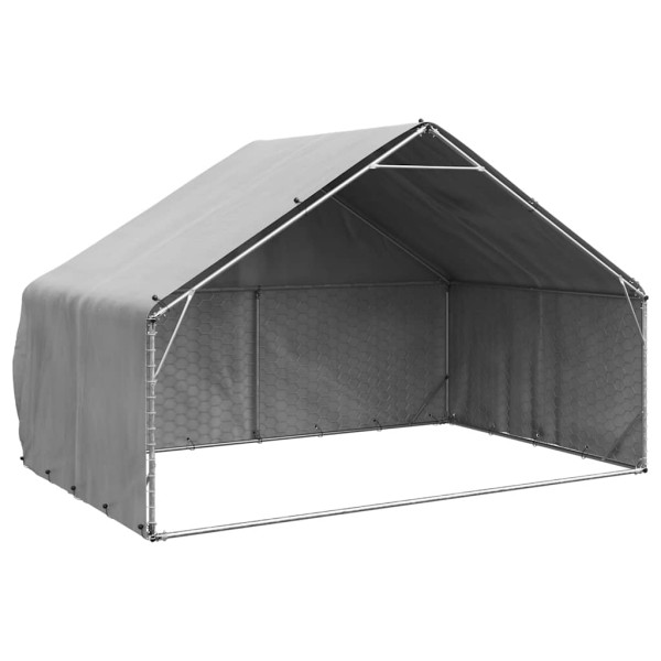 Caseta perros exterior con cubierta 3x2x1.9 m acero galvanizado D