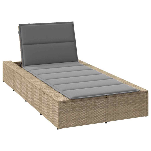 Tumbona con cojín flotante ratán sintético beige D