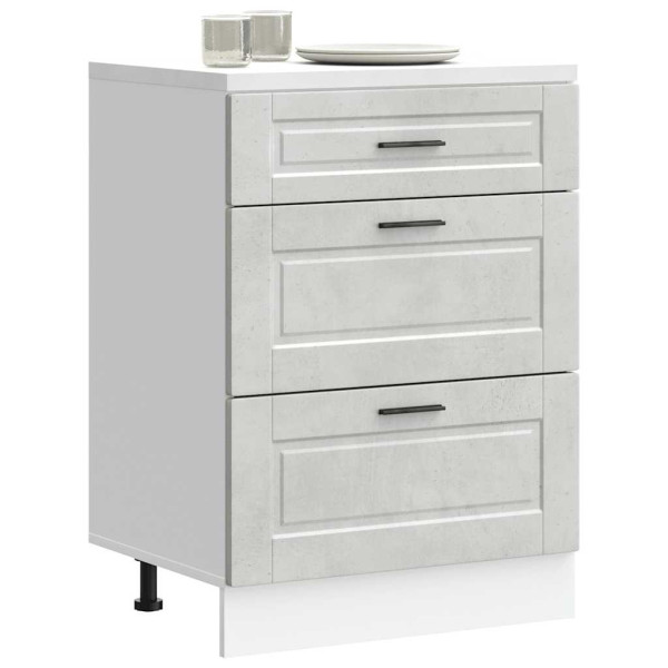 Mueble bajo de cocina porto gris cemento madera reconstituida Mueble bajo de cocina porto gris cemento madera reconstituida D