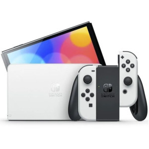 Consola Nintendo Switch Oled blanco + Mario Kart 8 + 12 meses NSO D