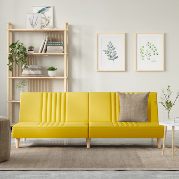 Sofá cama de tela amarillo claro Sofá cama de tela amarillo claro D