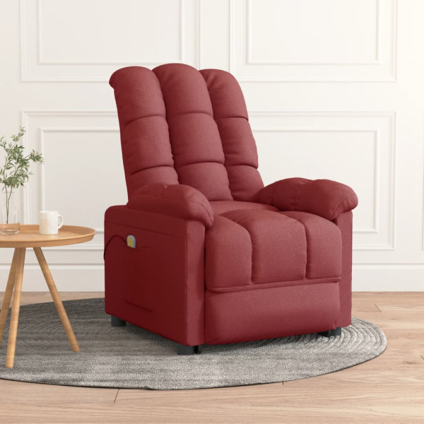 Sillón de masaje de tela rojo tinto Sillón de masaje de tela rojo tinto D