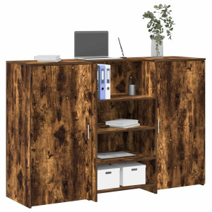 Mostrador de recepción roble ahumado 155x50x103.5 cm D