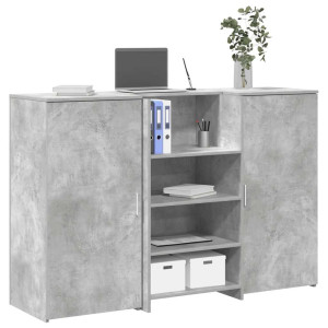 Mostrador de recepción gris hormigón 155x50x103.5 cm D