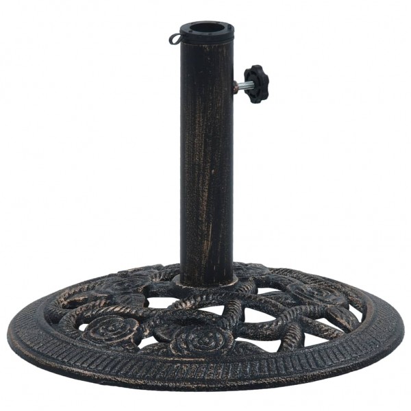 Base de guarda-chuva de ferro fundido preto e bronze 9 kg 40 cm D