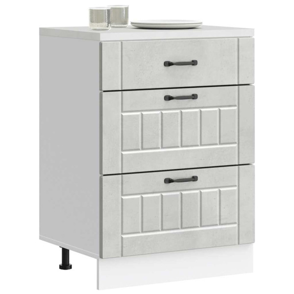 Mueble bajo de cocina Lucca madera contrachapada gris cemento Mueble bajo de cocina Lucca madera contrachapada gris cemento D