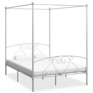 Estrutura de cama com leito de metal branco 140x200 cm D