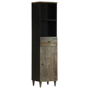 Mueble de baño madera maciza de mango 38x33x160 cm D