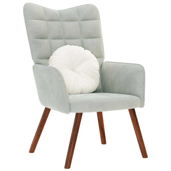 Silla de relajación de terciopelo gris claro Silla de relajación de terciopelo gris claro D
