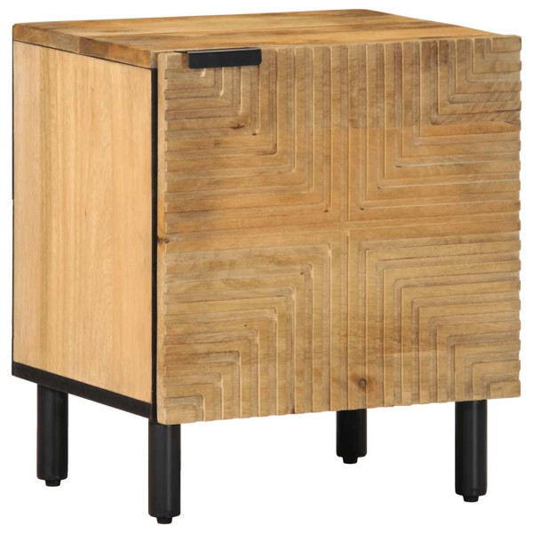 Mesilla de noche marrón 40x33x46 cm madera maciza mango D