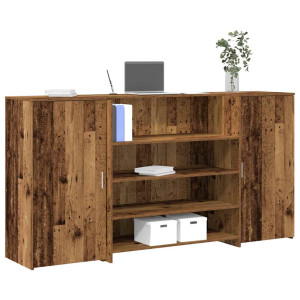 Mostrador de recepción madera vieja 200x50x103.5 cm D