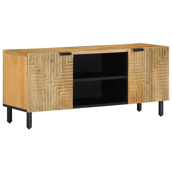 Mueble de TV marrón 105x33x46 cm madera maciza mango Mueble de TV marrón 105x33x46 cm madera maciza mango D
