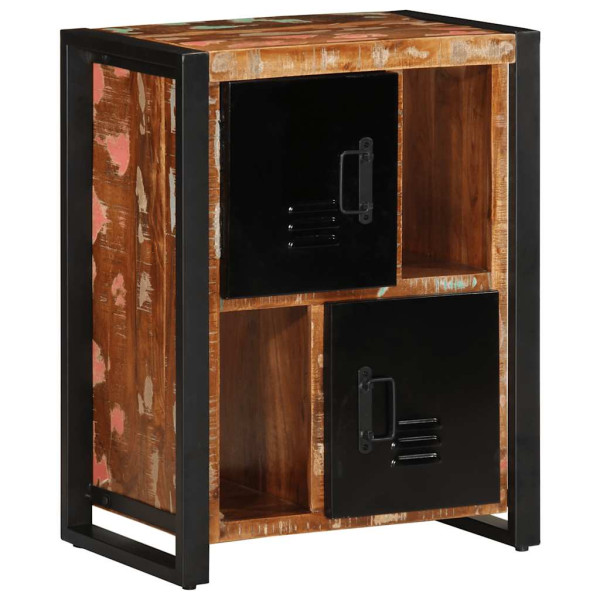 Aparador madera maciza reciclada multicolor 55x35x70 cm D