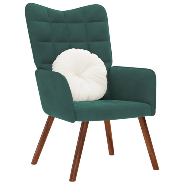 Sillón de relax de terciopelo verde oscuro Sillón de relax de terciopelo verde oscuro D