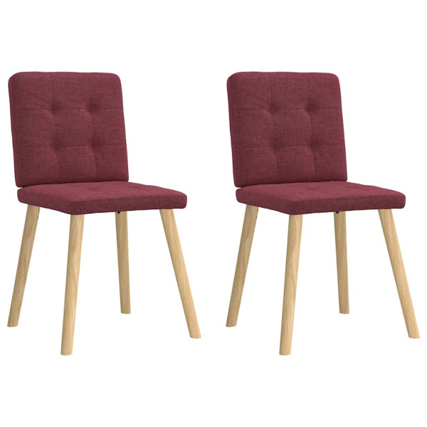 Sillas de comedor 2 unidades tela rojo tinto Sillas de comedor 2 unidades tela rojo tinto D