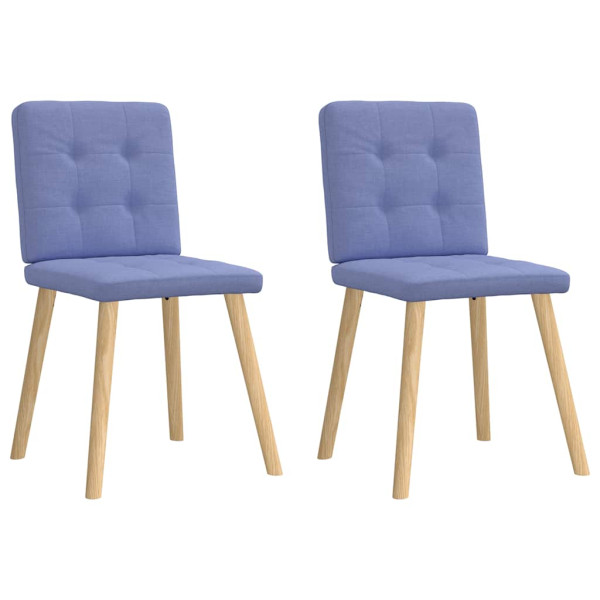 Sillas de comedor 2 uds tela azul jeans Sillas de comedor 2 uds tela azul jeans D