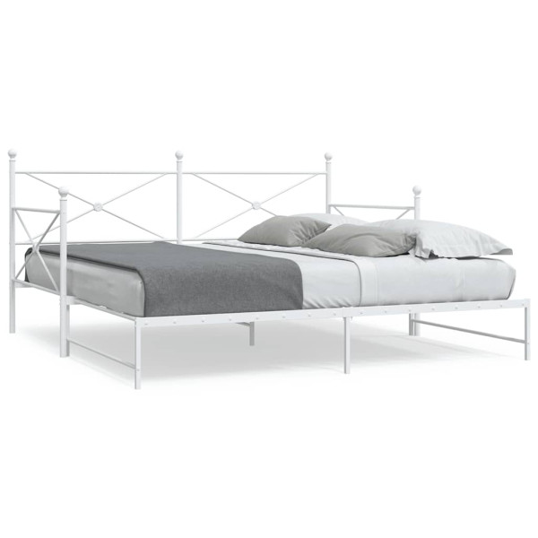 Diván con nido sin colchón blanco 100x190 cm acero Diván con nido sin colchón blanco 100x190 cm acero D