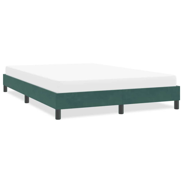 Estructura cama sin colchón terciopelo verde oscuro 140x220 cm Estructura cama sin colchón terciopelo verde oscuro 140x220 cm D