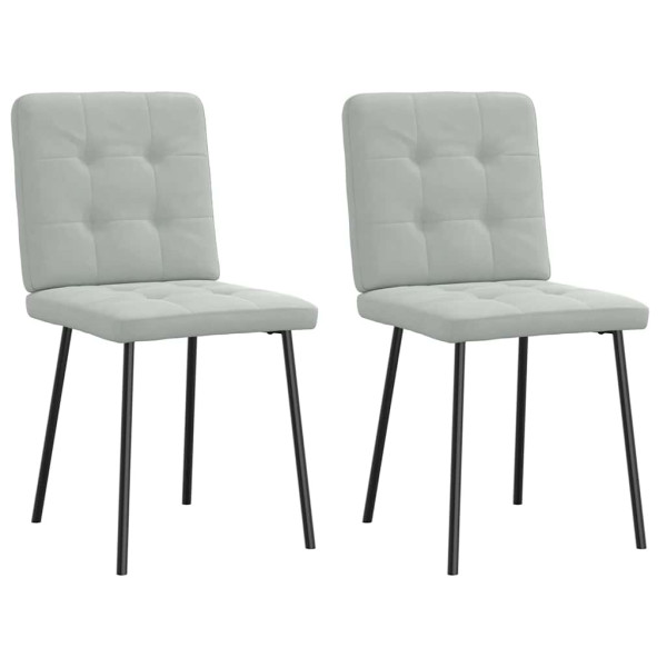 Sillas de comedor 2 unidades terciopelo gris claro Sillas de comedor 2 unidades terciopelo gris claro D