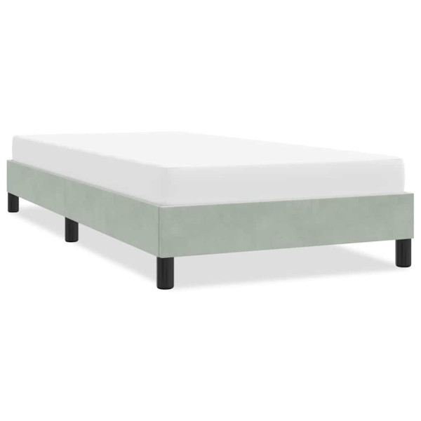 Estructura de cama sin colchón terciopelo gris claro 90x220 cm Estructura de cama sin colchón terciopelo gris claro 90x220 cm D