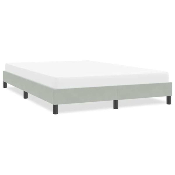 Estructura de cama sin colchón terciopelo gris claro 140x220 cm Estructura de cama sin colchón terciopelo gris claro 140x220 cm D