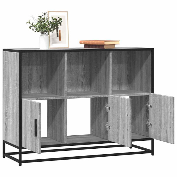 Aparador de madera de ingeniería gris sonoma 100x35x76 cm D