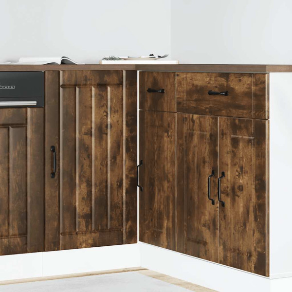 Mueble bajo fregadero Lucca madera contrachapada roble ahumado Mueble bajo fregadero Lucca madera contrachapada roble ahumado D
