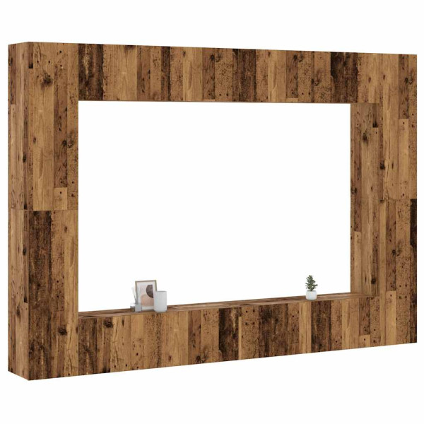 Muebles de TV de pared 8 uds. madera vieja madera de ingeniería Muebles de TV de pared 8 uds. madera vieja madera de ingeniería D