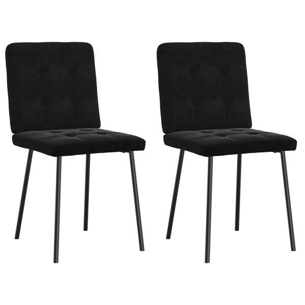 Sillas de comedor 2 unidades terciopelo negro Sillas de comedor 2 unidades terciopelo negro D