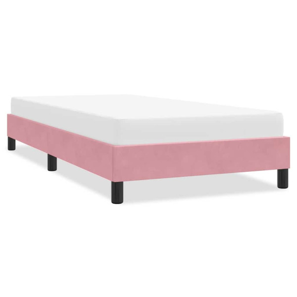 Estructura de cama sin colchón terciopelo rosa 90x220 cm Estructura de cama sin colchón terciopelo rosa 90x220 cm D
