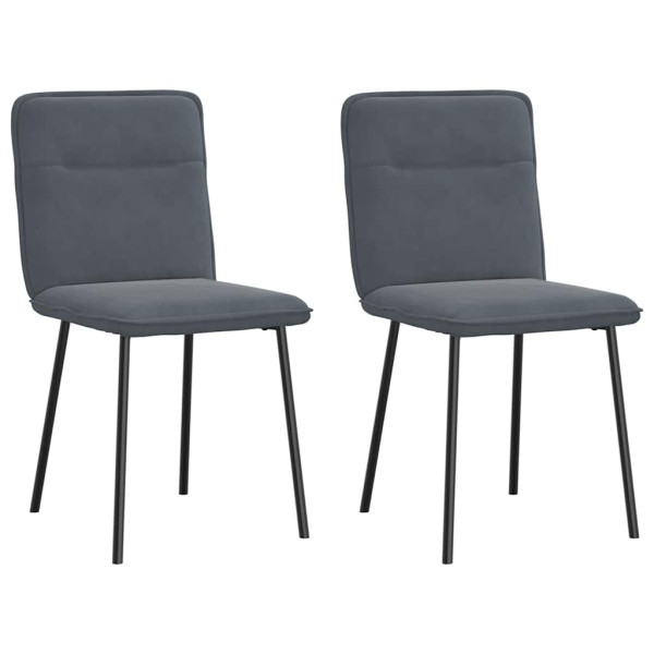 Sillas de comedor 2 unidades terciopelo gris oscuro Sillas de comedor 2 unidades terciopelo gris oscuro D
