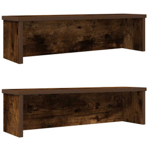 Estantes de cocina apilables 2 uds roble ahumado 50x15x16 cm D