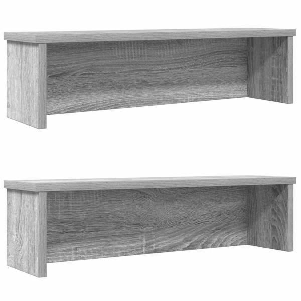 Estantes de cocina apilables 2 uds gris Sonoma 50x15x16 cm Estantes de cocina apilables 2 uds gris Sonoma 50x15x16 cm D