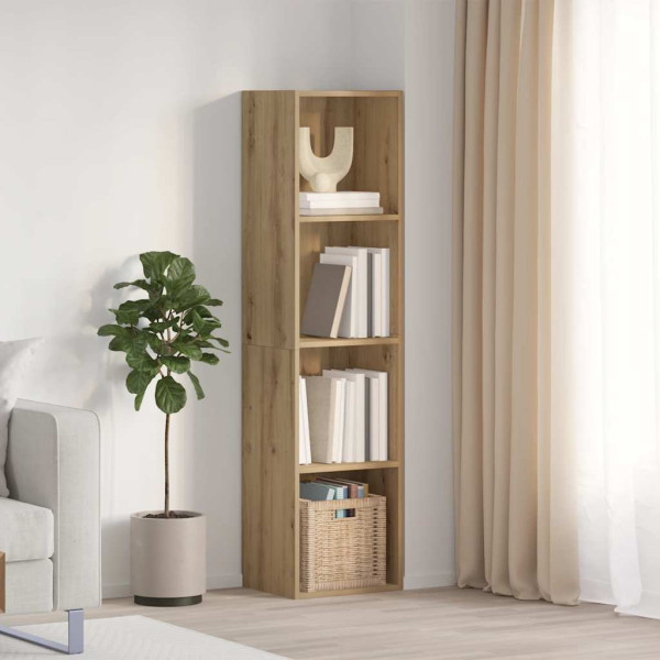 Mueble de TV/Librería roble artesanal 36x30x143cm Mueble de TV/Librería roble artesanal 36x30x143cm D