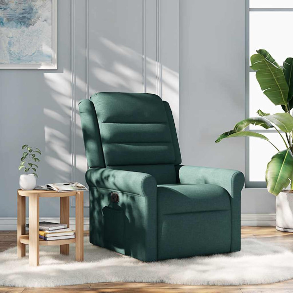 Sillón reclinable de tela verde oscuro Sillón reclinable de tela verde oscuro D